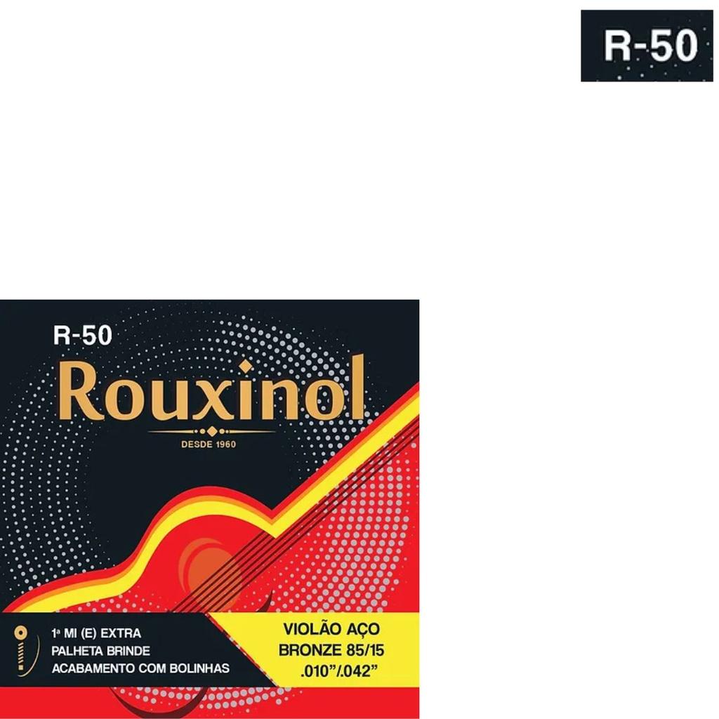 Kit 5 Encordoamento Violão Aço R50 Rouxinol.010 Prr50l