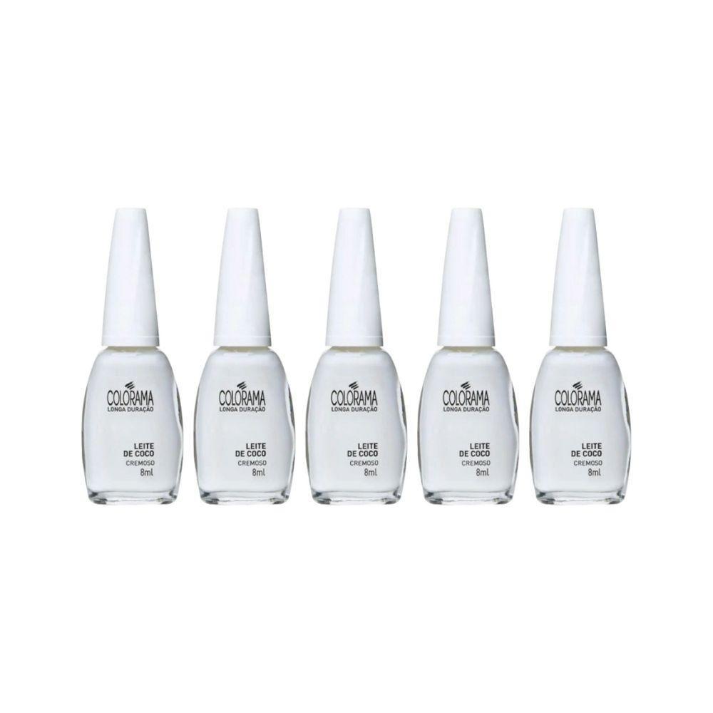 Kit 5 Esmaltes Colorama Cremoso Leite De Coco (5 Unidades)