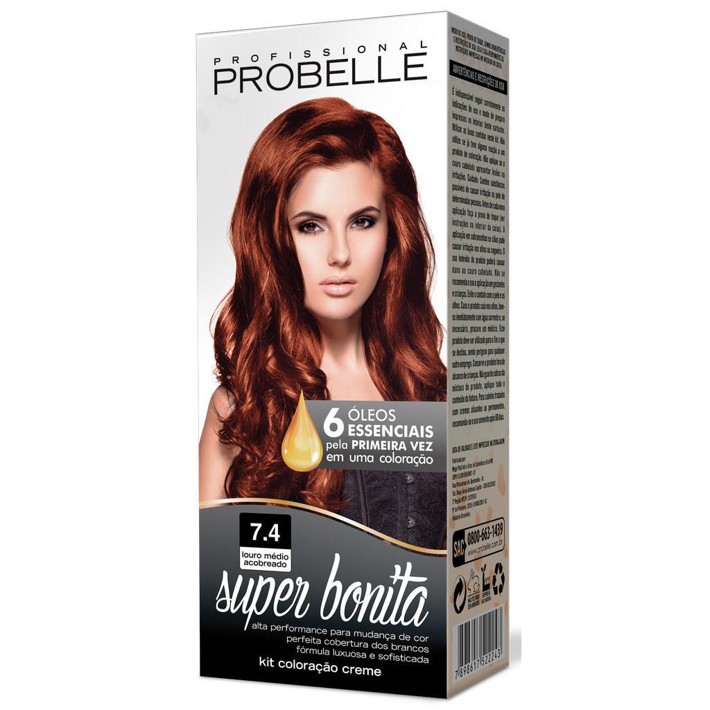 Coloração Super Bonita 7.4 - Louro Médio Acobreado Probelle