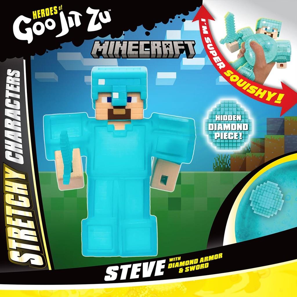 Boneco Elástico Steve De 12cm - Goo Jit Zu Minecraft
