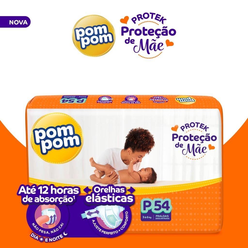 Kit 4 Fraldas Pom Derma Protek Mega P Com 54un Cada