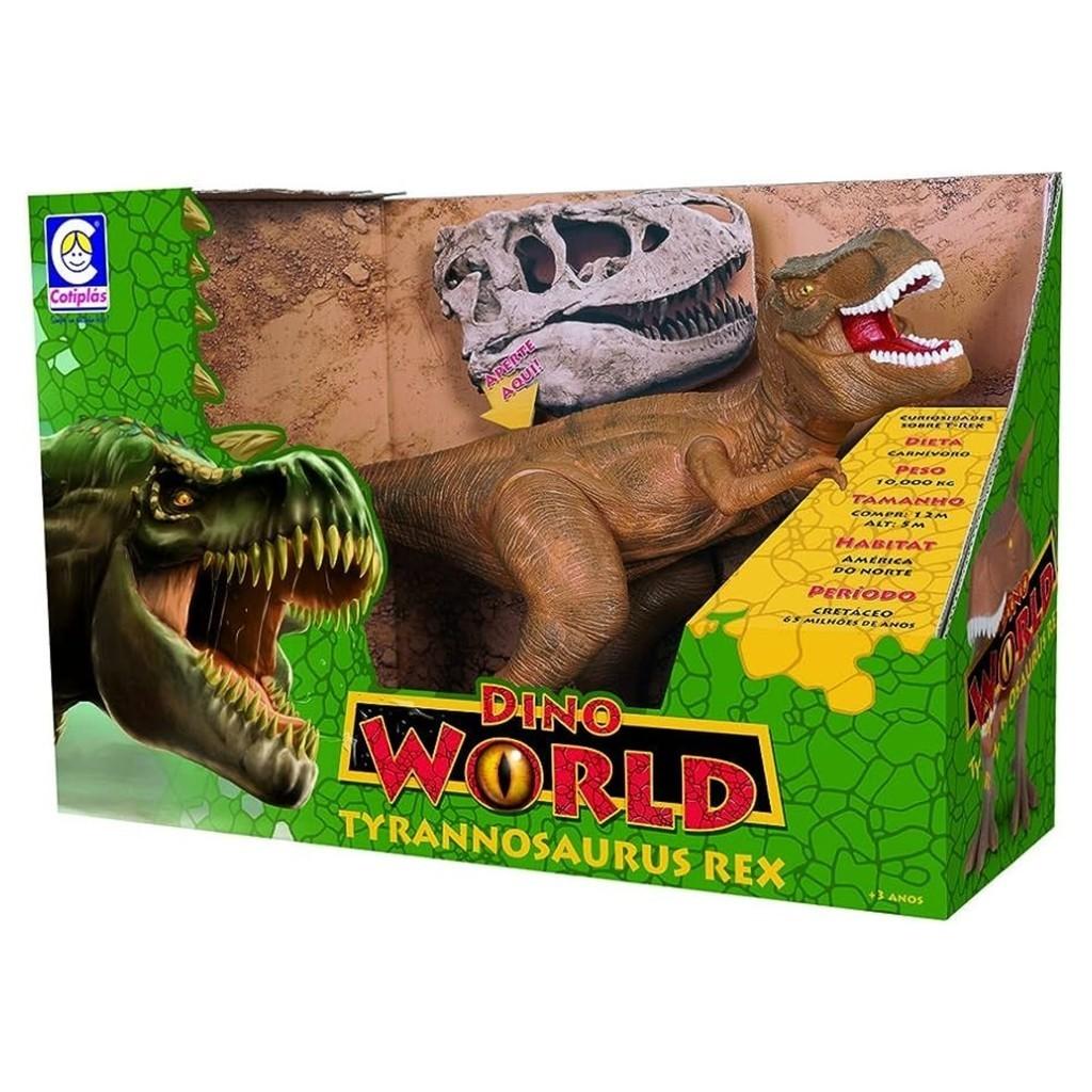 Boneco Dino World Kids Tyranossaurus Rex Faz Sons De Dinossauro De Verdade Para Crianças +3 Anos Cotiplás