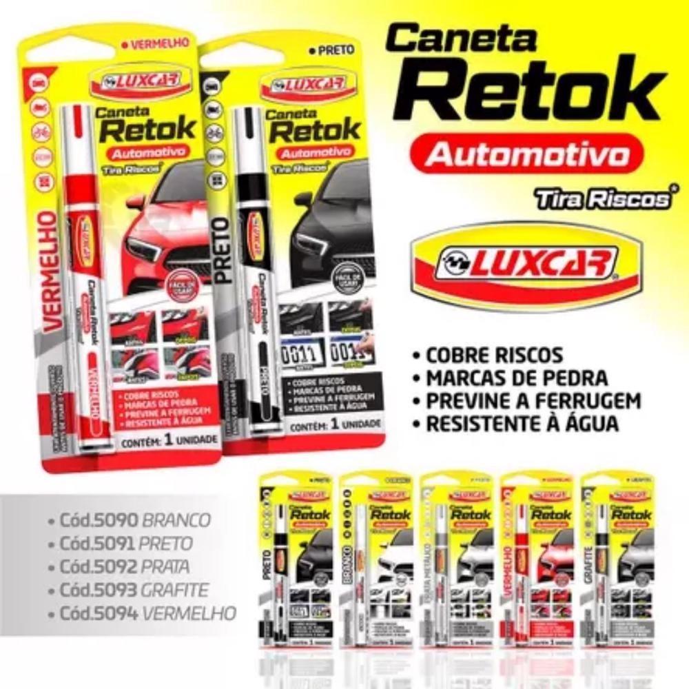 Caneta Cor Preto Reparo Pintura Lataria Carro Moto Eletrodomésticos Tira Riscos Retoque Luxcar
