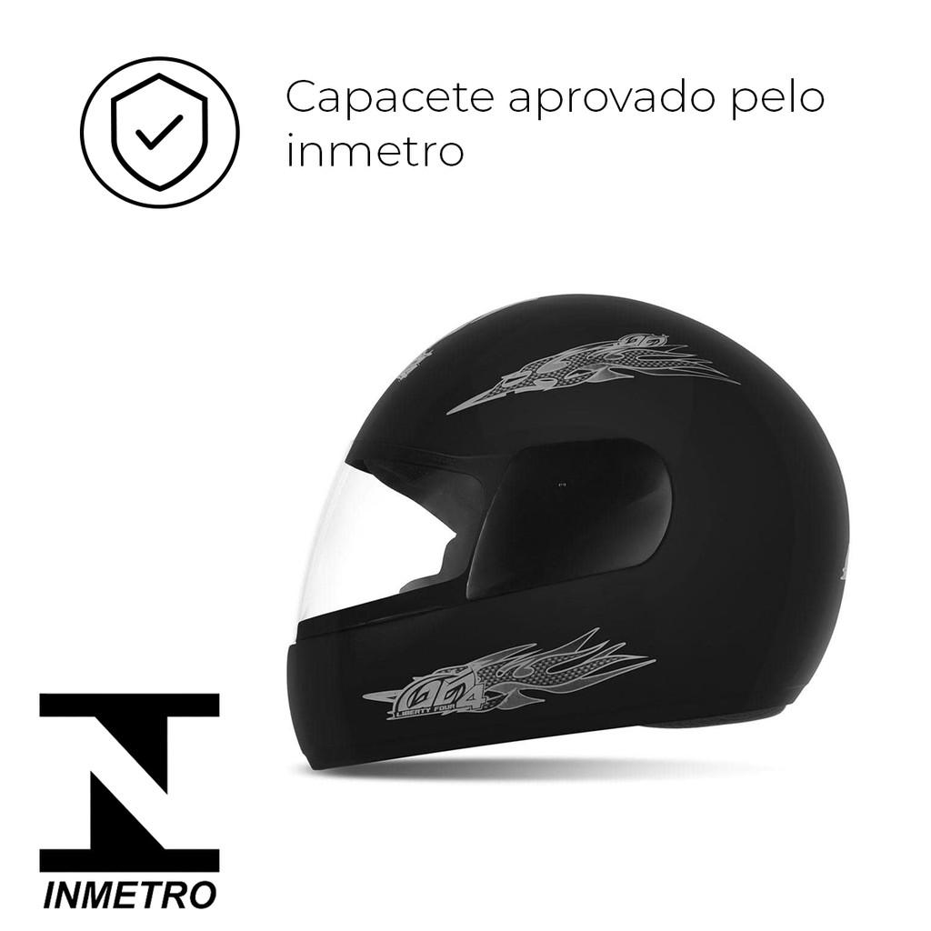 Capacete Preto Fosco Tamanho 56 58 60 Protork Viseira Cristal Casco Em Abs E Cinta Jugular Com Fecho Revestido Em Eps