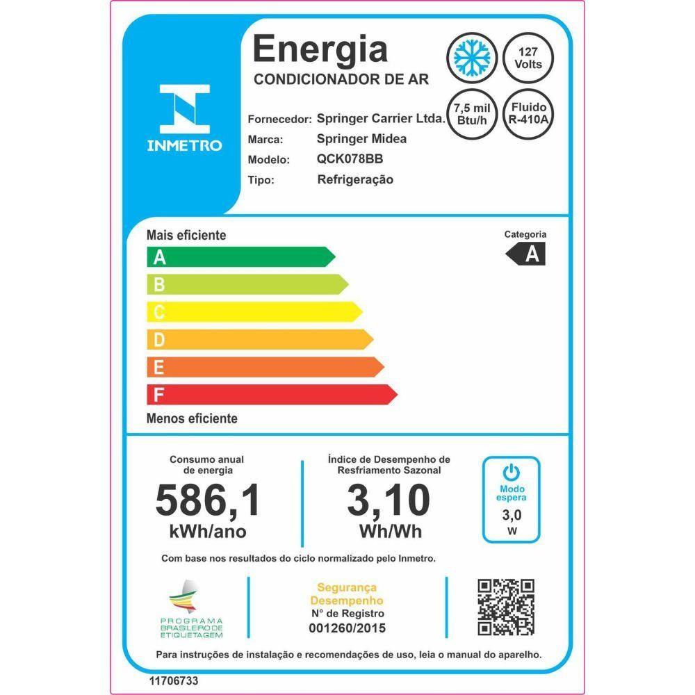 Ar-condicionado De Janela Springer Midea Mecânico Qck078bb/075bb 7.500 Btus Frio