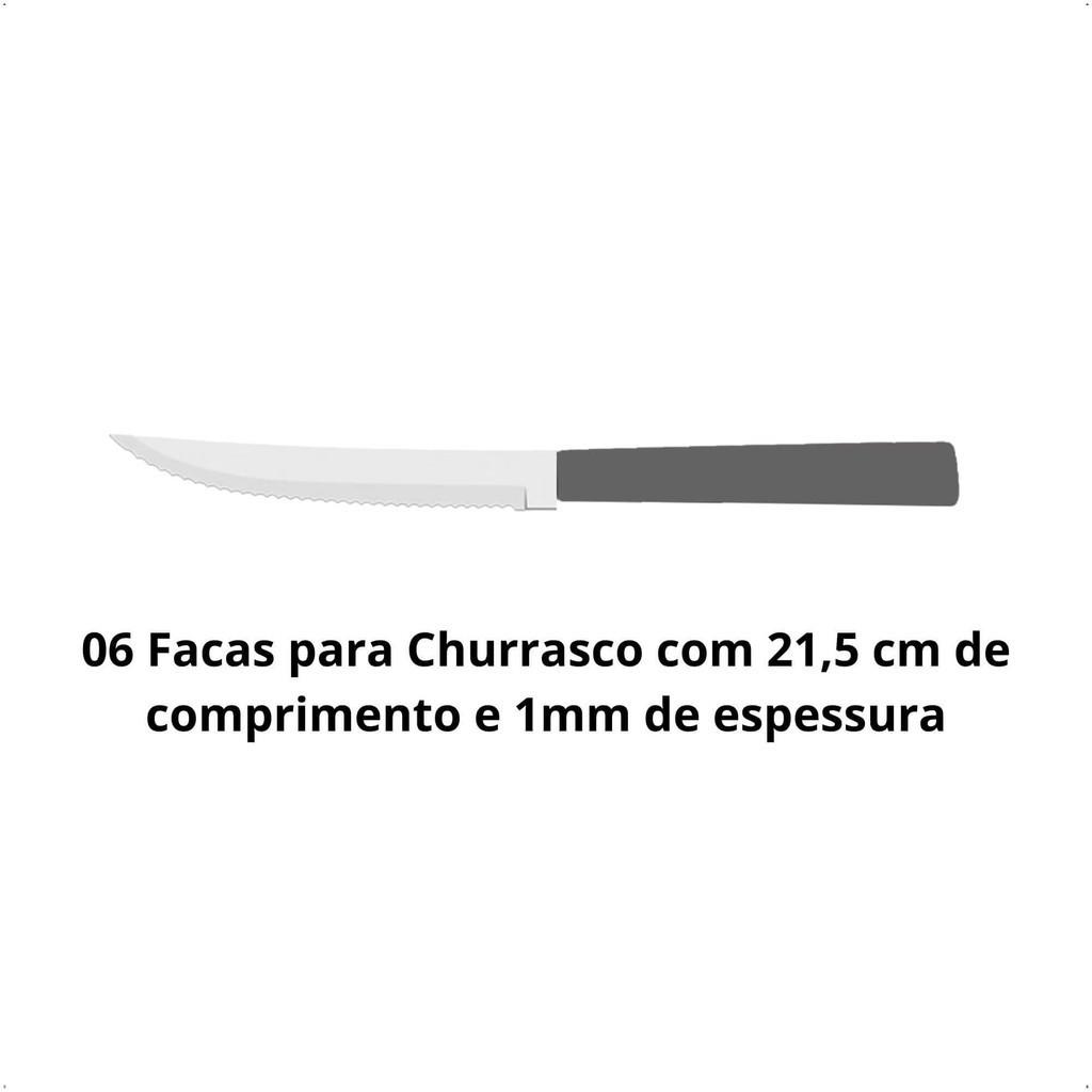 Faqueiro 24 Peças Em Aço Inox Riviera Cinza Com Pote De Plástico Brinox - 6025/732