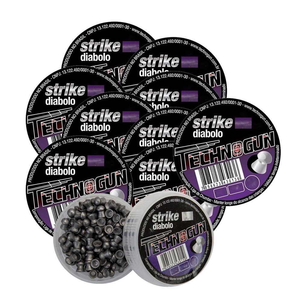 10 Latas De Chumbinho Strike Diabolô 5.5mm 1250 Unidades Technogun