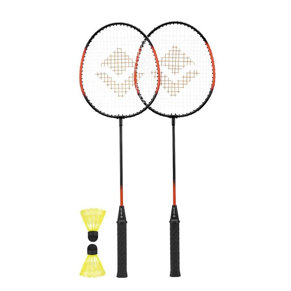 Kit Badminton Completo 2 Raquetes E 2 Petecas Nylon Vollo
