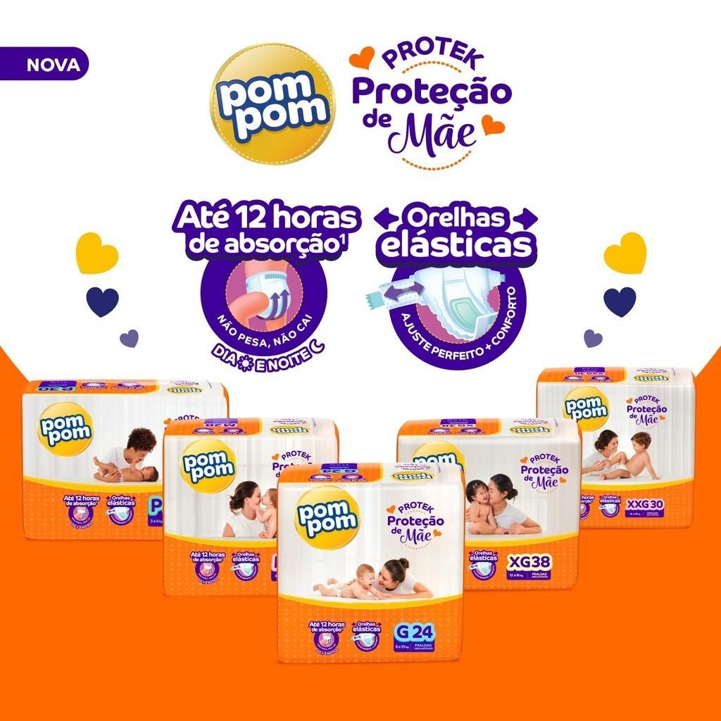 Kit 2 Fraldas Pom Derma Protek Mega P Com 54un Cada