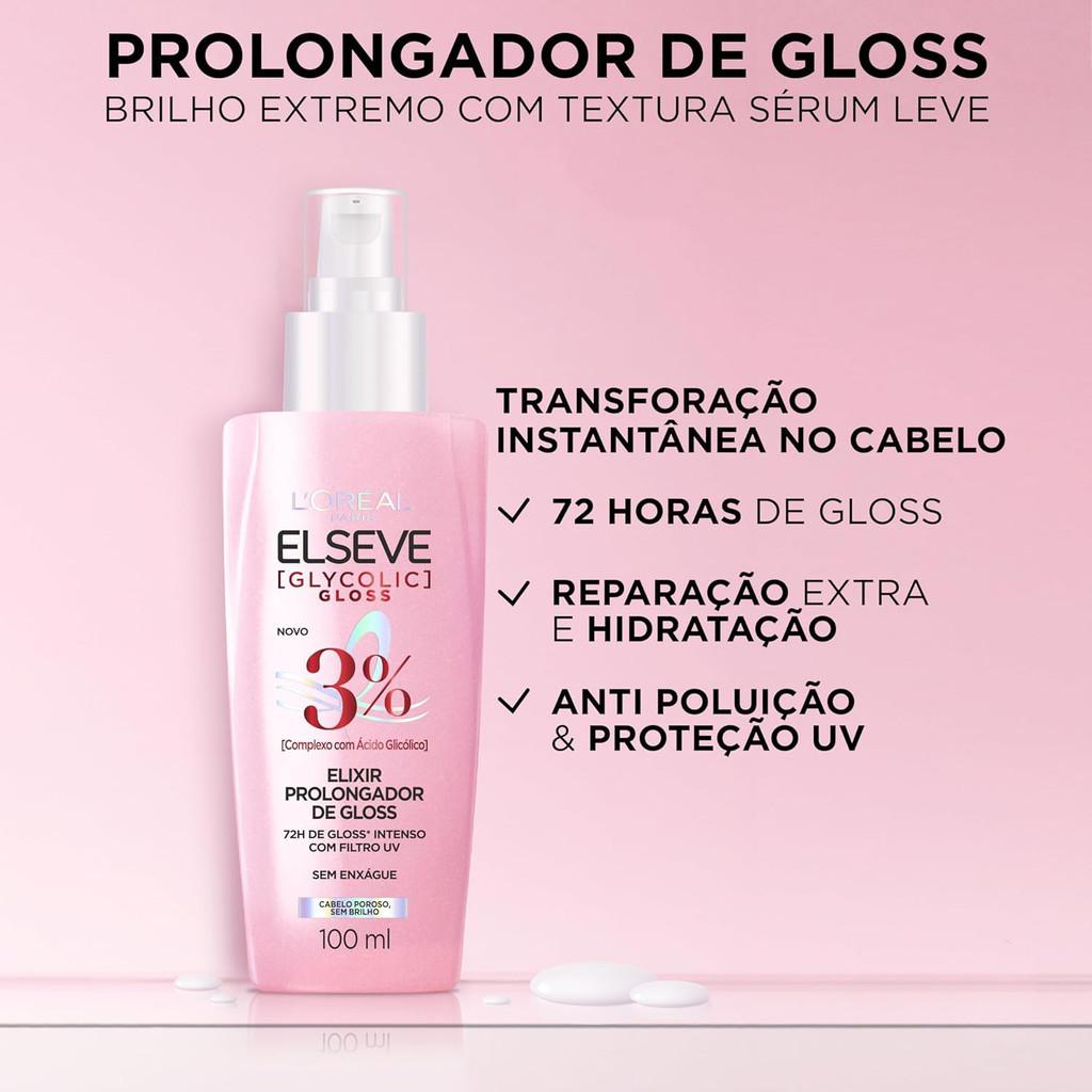 Kit Elseve Sérum Glycolic Gloss + Óleo Extraordinário Loréal Paris