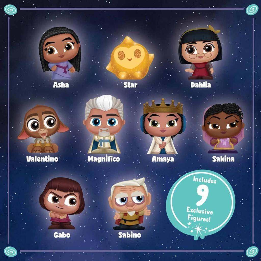 Coleção 9 Bonecos Colecionáveis Wish - Doorables Disney