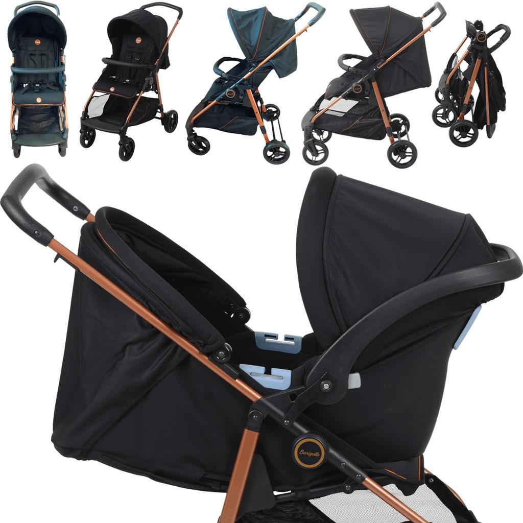 Carrinho De Bebe Com Bebe Conforto Burigotto Lui Preto Cobre