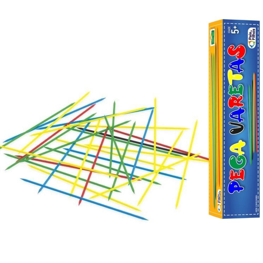 Jogo Pega Varetas Pais E Filhos 31 Palitos Coloridos Equilíbrio Infantil Cai Não Tira Brinquedo Pau