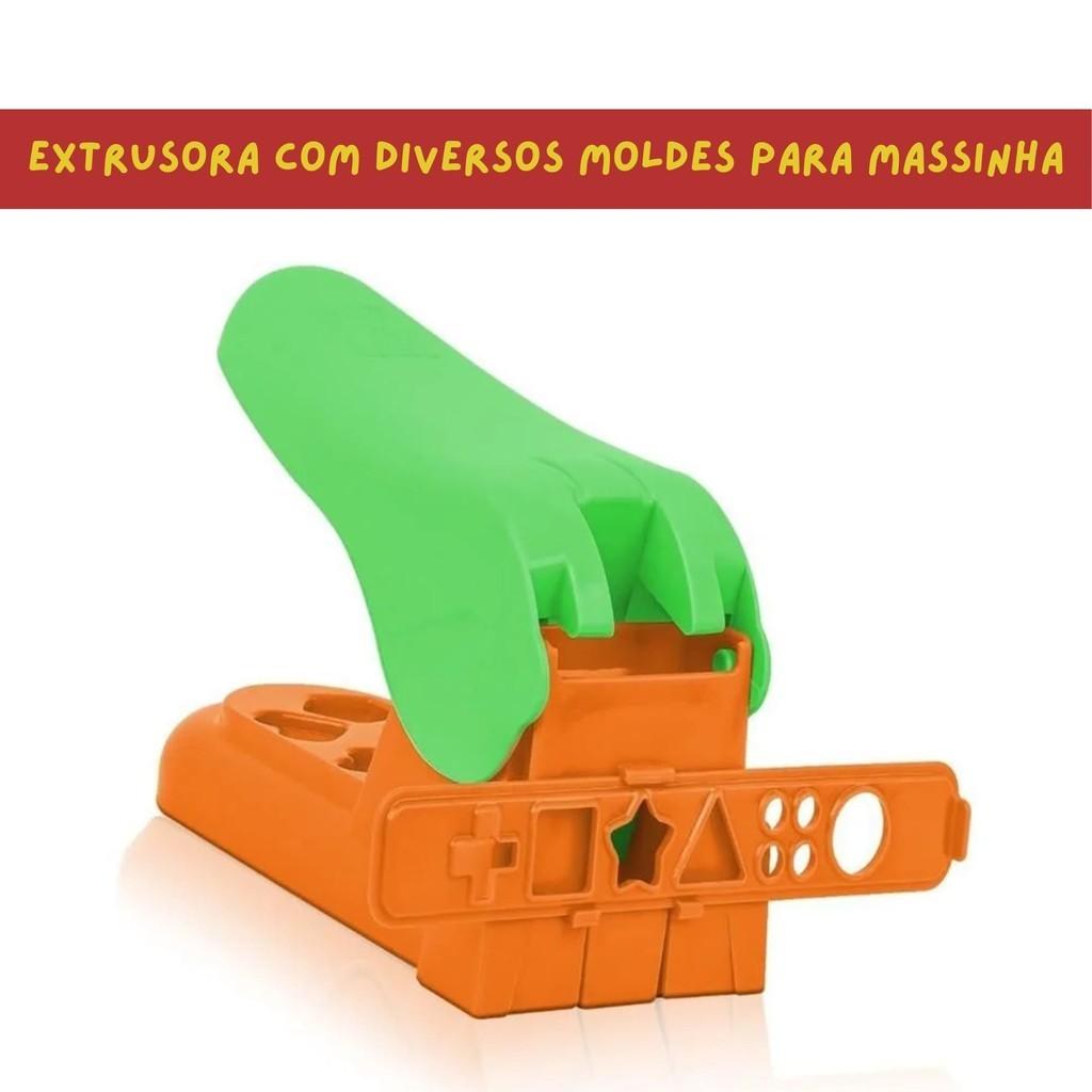Brinquedo Kit Extrusora Com 2 Potes De Massinha Atóxica Recomendado Para Crianças A Partir De 3 Anos Cotiplás