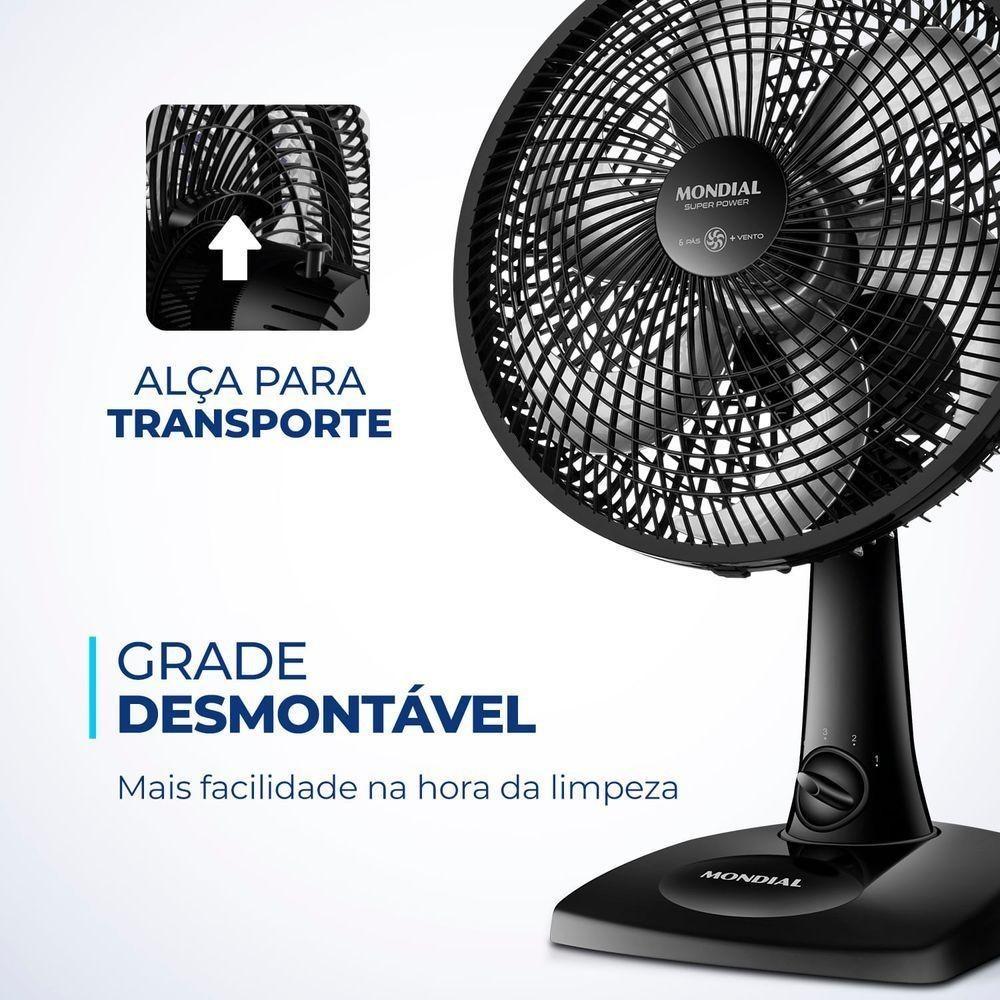 Ventilador De Mesa Mondial 6pás Vent 30cm 220v/60hz Super