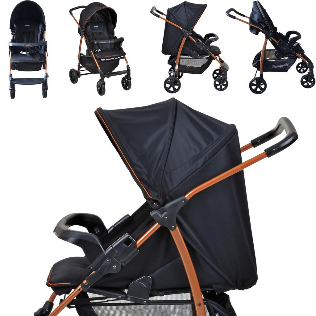 Carrinho De Passeio Ecco Burigotto Preto Com Cobre 0 A 15 Kg