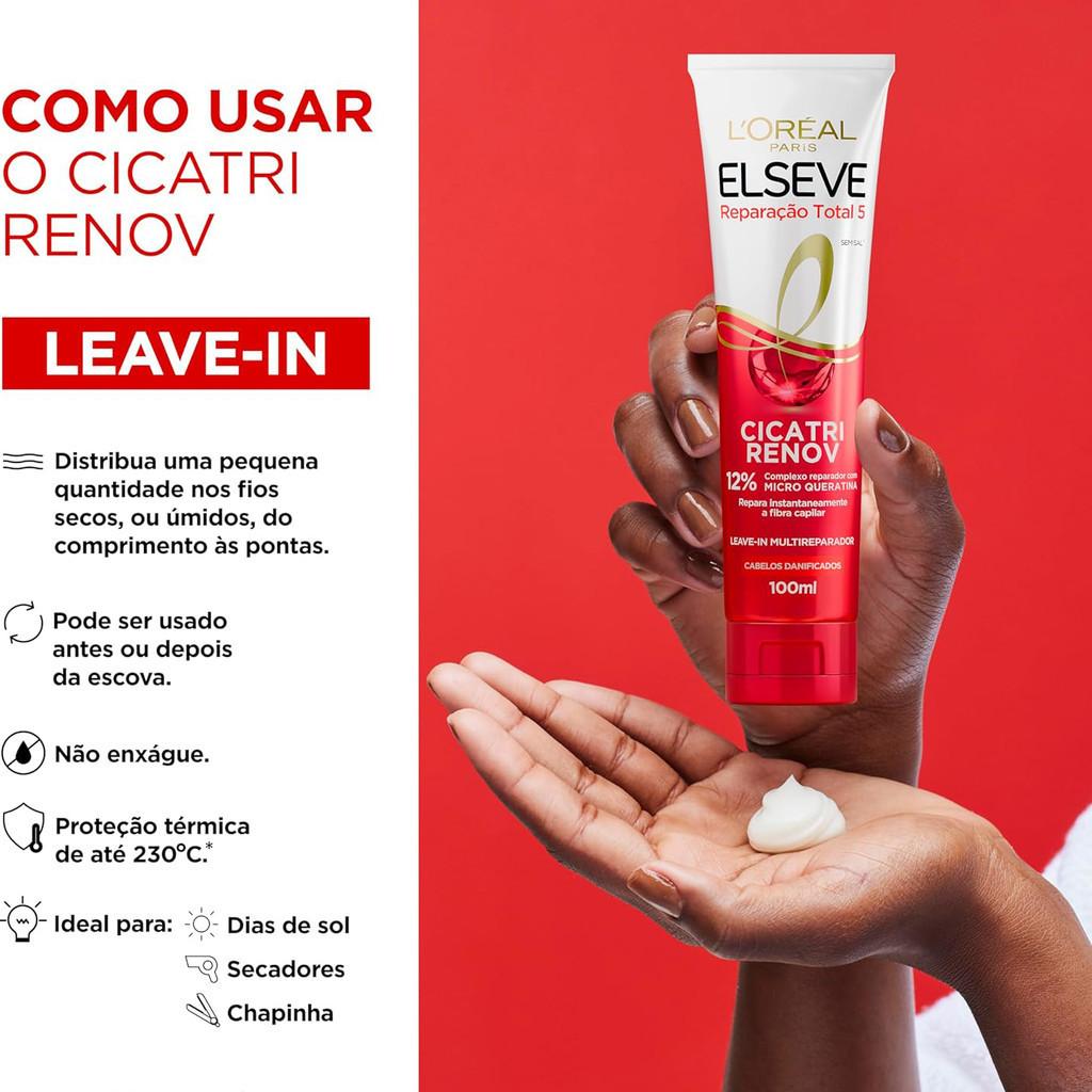 Leave-in Reparação Total 5 + Sérum Glycolic Elseve 100 Ml