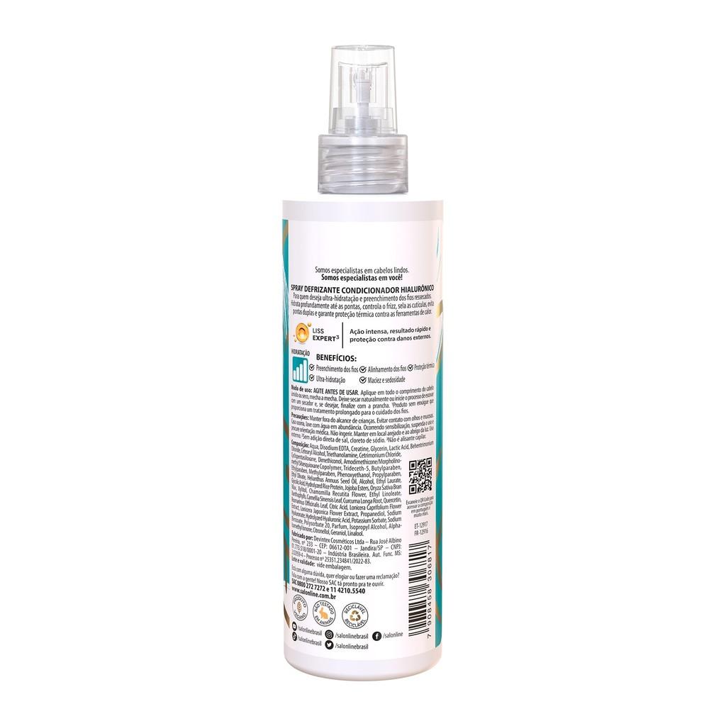 Kit Com Shampoo E Condicionador Litrão Sos Hidratação + Spray Protetor Térmico Meu Liso Salon Line