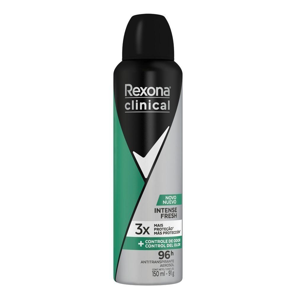 Desodorante Antitranspirante Aerossol Rexona Clinical Intense Fresh 96h 150ml