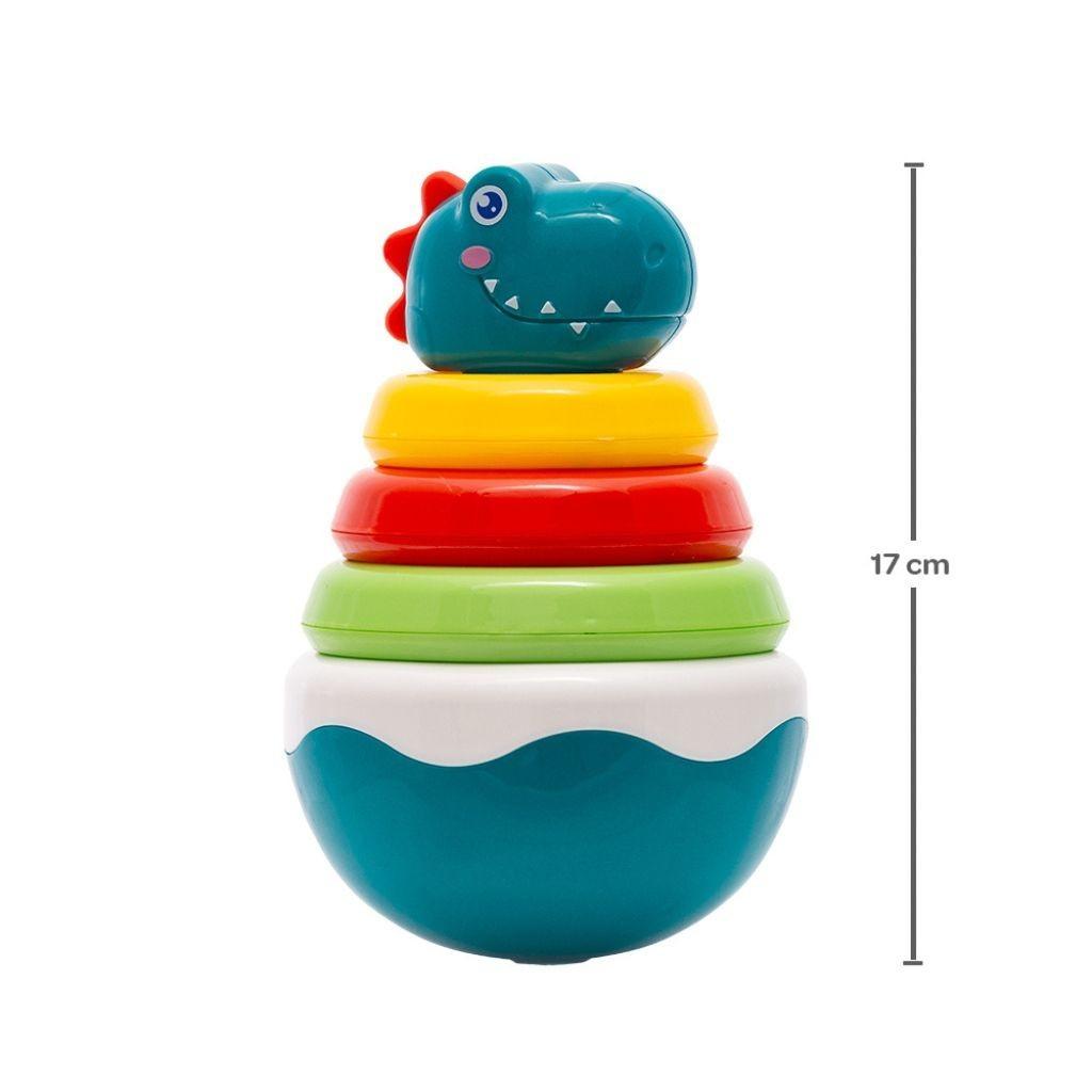 Dino Teimoso Com Argolas Empilháveis Som De Chocalho 17875 Buba