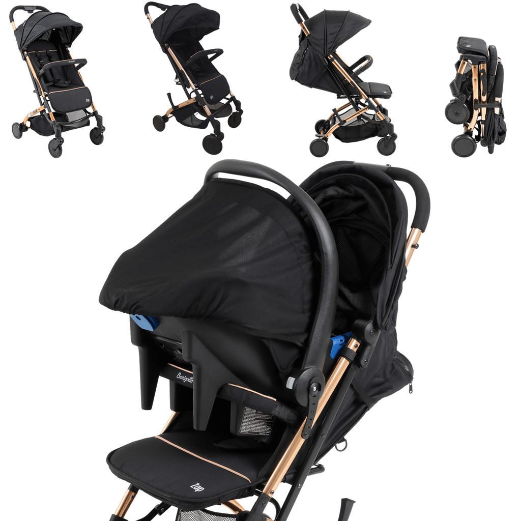 Carrinho De Bebe + Bebe Conforto + Base Burigotto Zap Metal Cobre