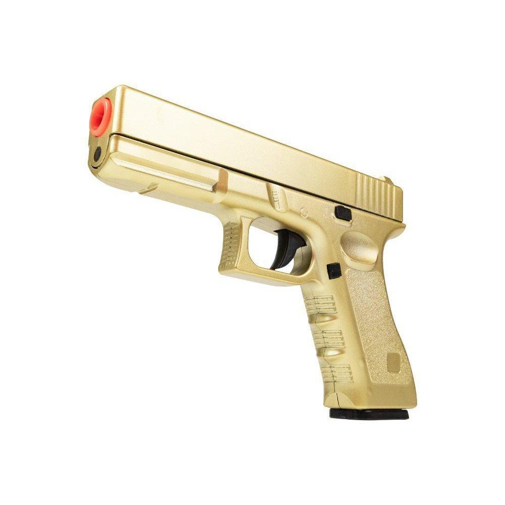 Pistola De Airsoft Vg G19 Gk-v20 Gold Metal Mola 6mm + Kit
