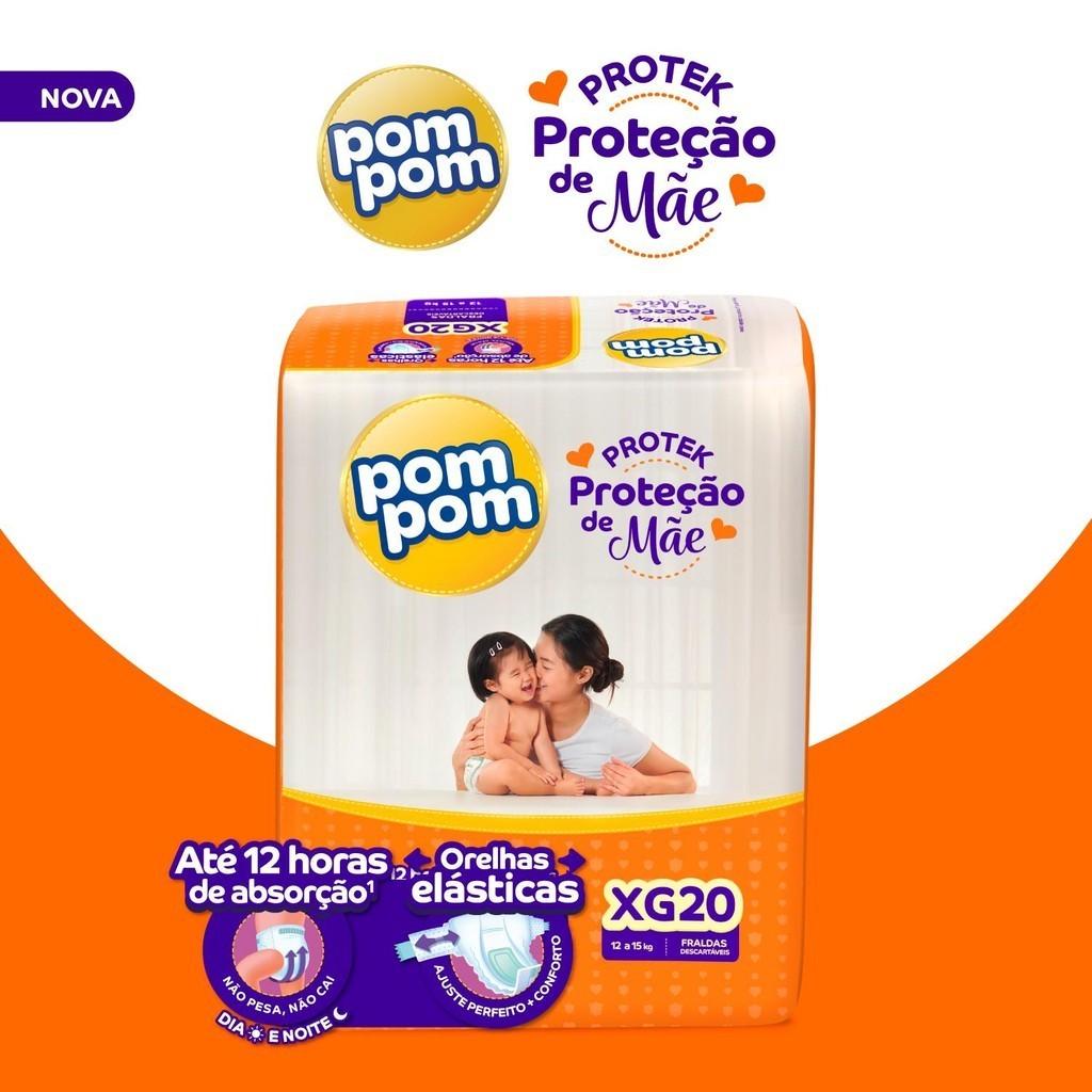 Kit 3 Fraldas Pom Protek Proteção De Mãe Jumbo Xg Com 20un Cada