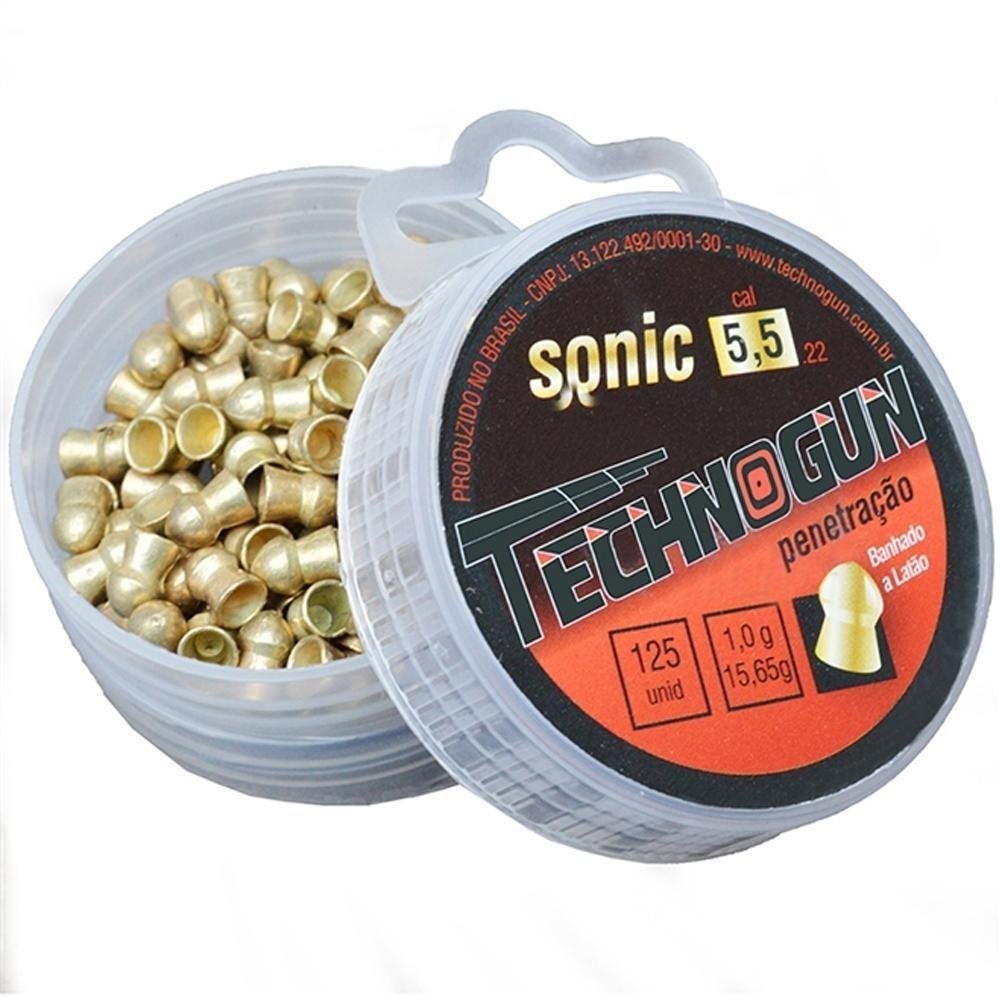 Chumbinho Sonic Gold 5.5mm 125 Unidades - Technogun