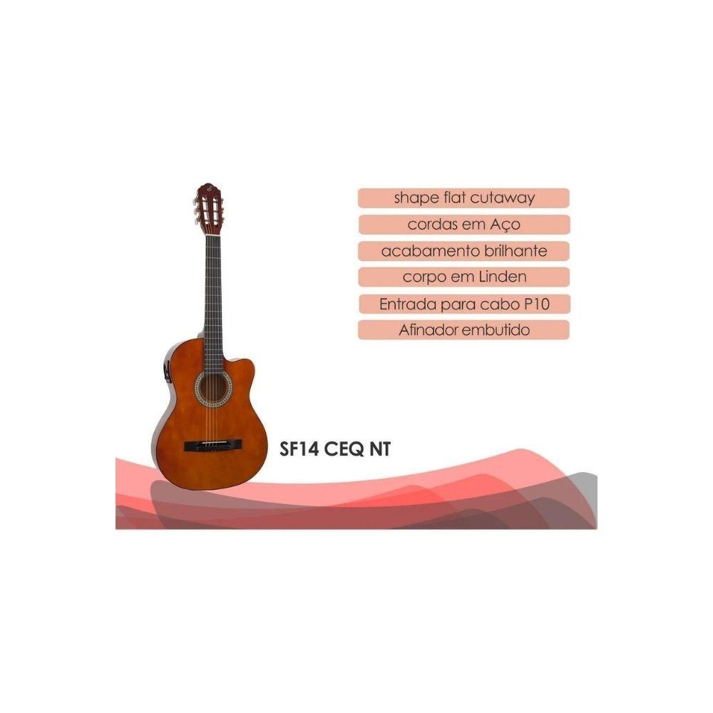 Violão Eletroacústico Giannini Flat Cutaway Sf-14 Ceq Aço