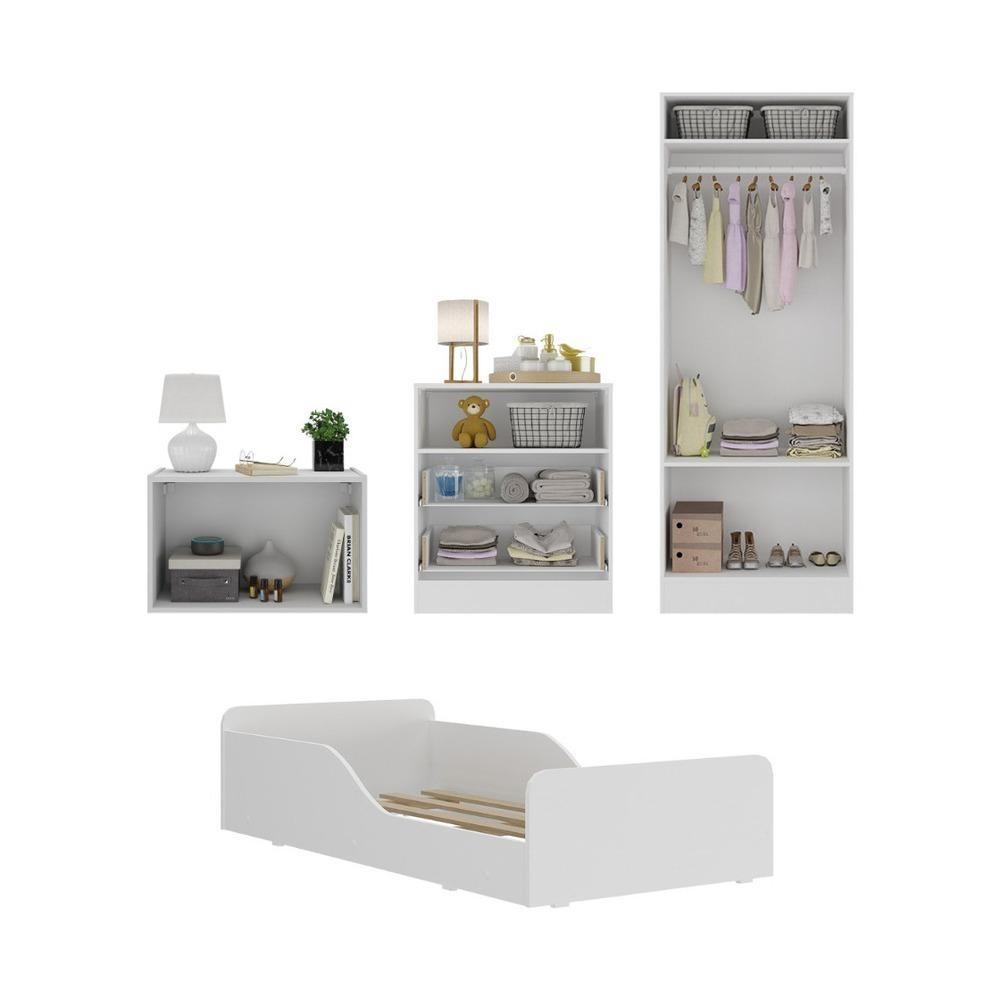 Quarto Infantil Completo C/Minicama E Mesa Cabeceira Multimóveis