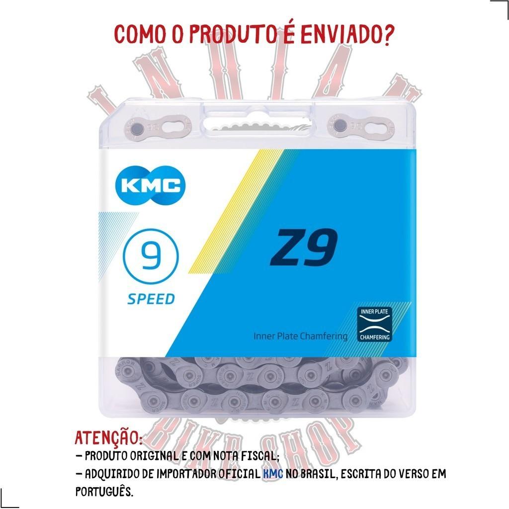 Corrente Kmc Z9 Cinza 116 Elos 9v 18v 27v Mtb Speed Shimano 3x9v 2x9v