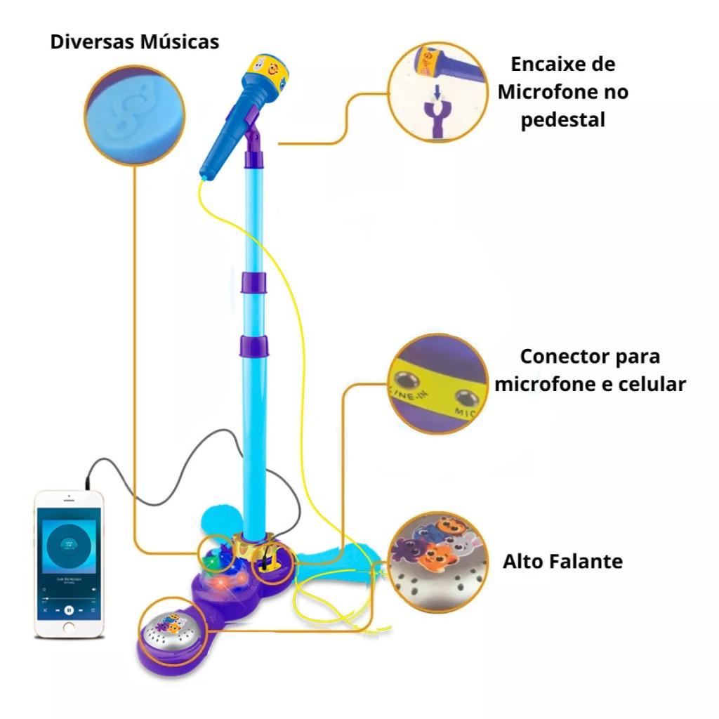 Brinquedo Microfone Bolofofos Com Pedestal - F0116-1 Fun