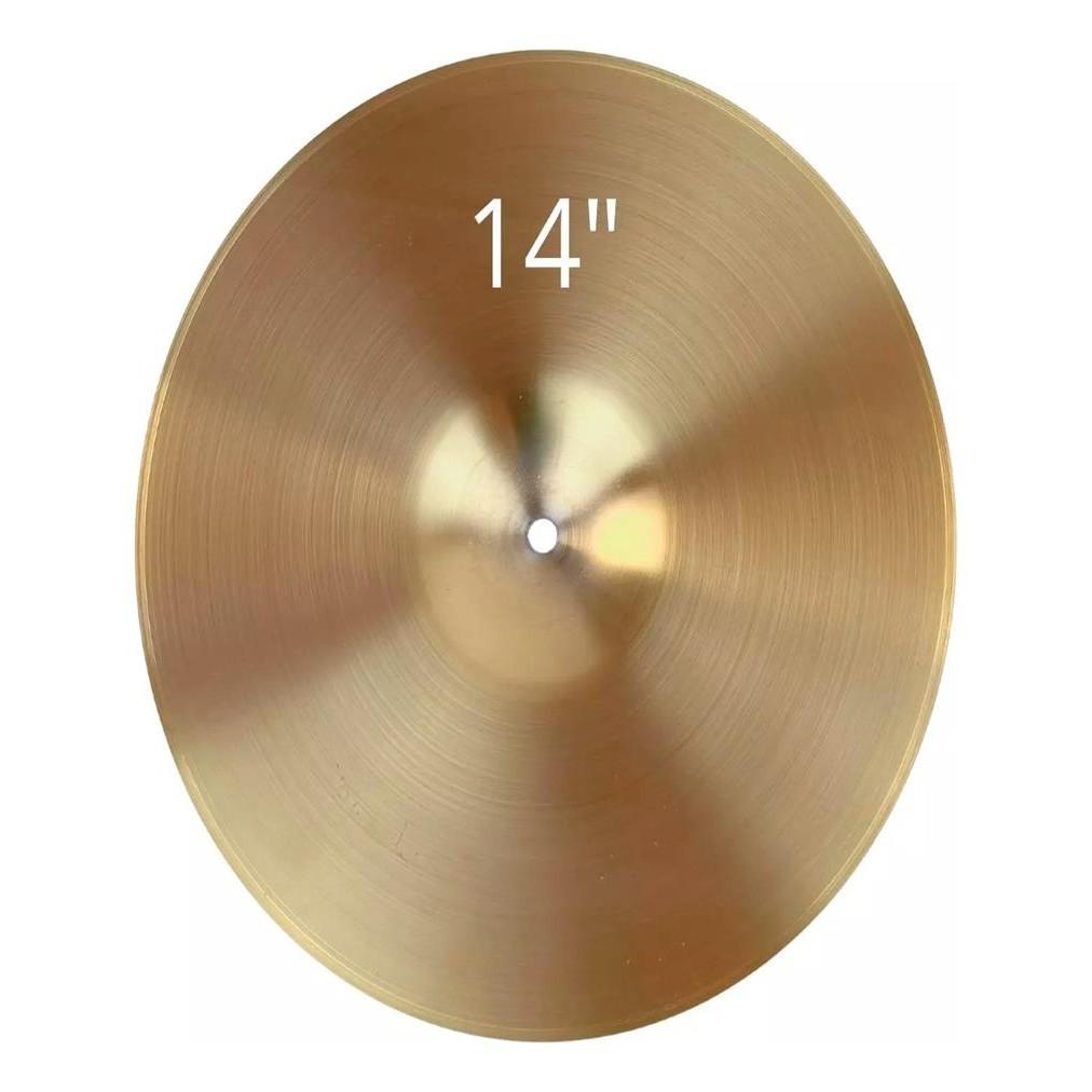 Chimbal Hi Hat 14 Premium Par De Pratos Brass Para Bateria