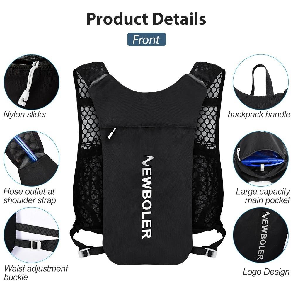 Newboler Mochila De Ciclismo Pacote De Bolsa De Hidratação Colete De Corrida Super Leve Para Esportes Ao Ar Livre Caminh