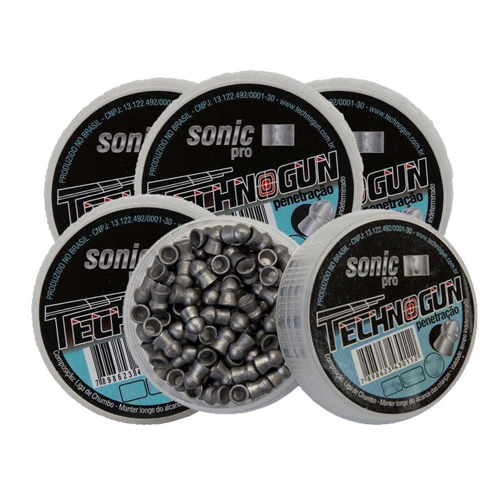 5 Latas De Chumbinho Sonic PRO 5.5mm 625 Unidades - Technogun