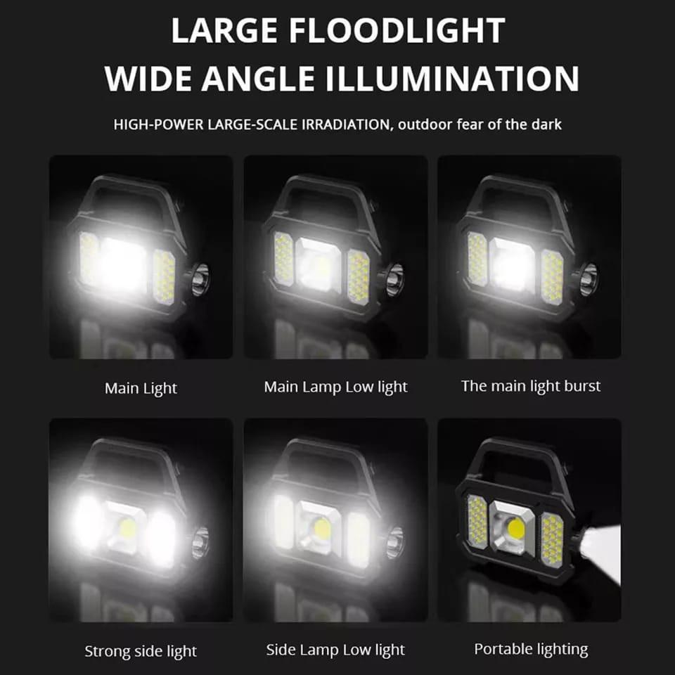 Lanterna Solar Recarregável LED À Prova D Água Lâmpada De Trabalho De Busca Longa Alcance Luz De Emergência Potente