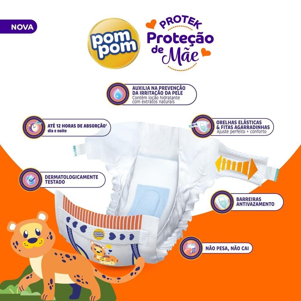 Kit 2 Fraldas Pom Protek Proteção De Mãe Jumbo G Com 24un Cada