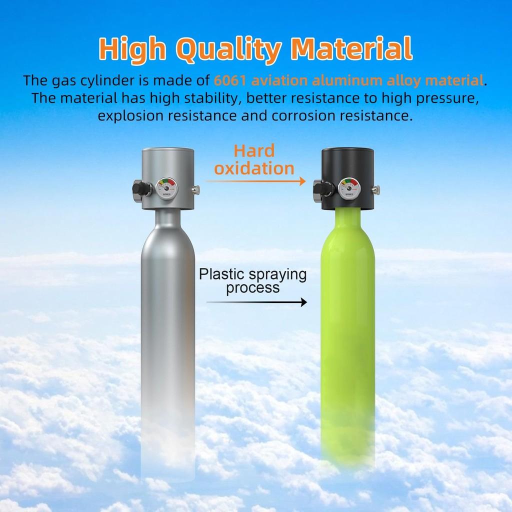 Tudiving-0.5l Conjunto De Tanque Mergulho Mini Cilindro De Oxigênio Com Máscara De Snorkel De Rosto