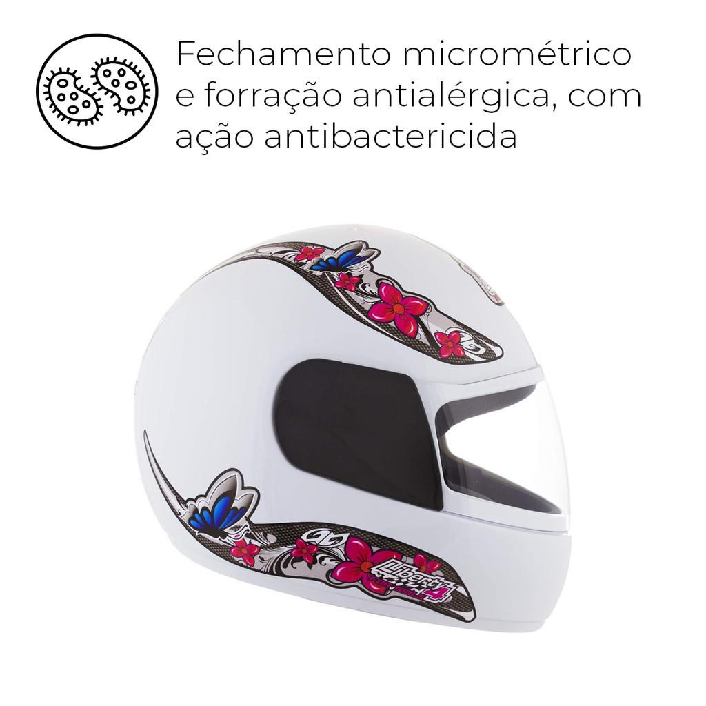 Capacete Fechado PRO Tork Branco Com Viseira Transparente Resistente Confortavel Diversos Tamanhos