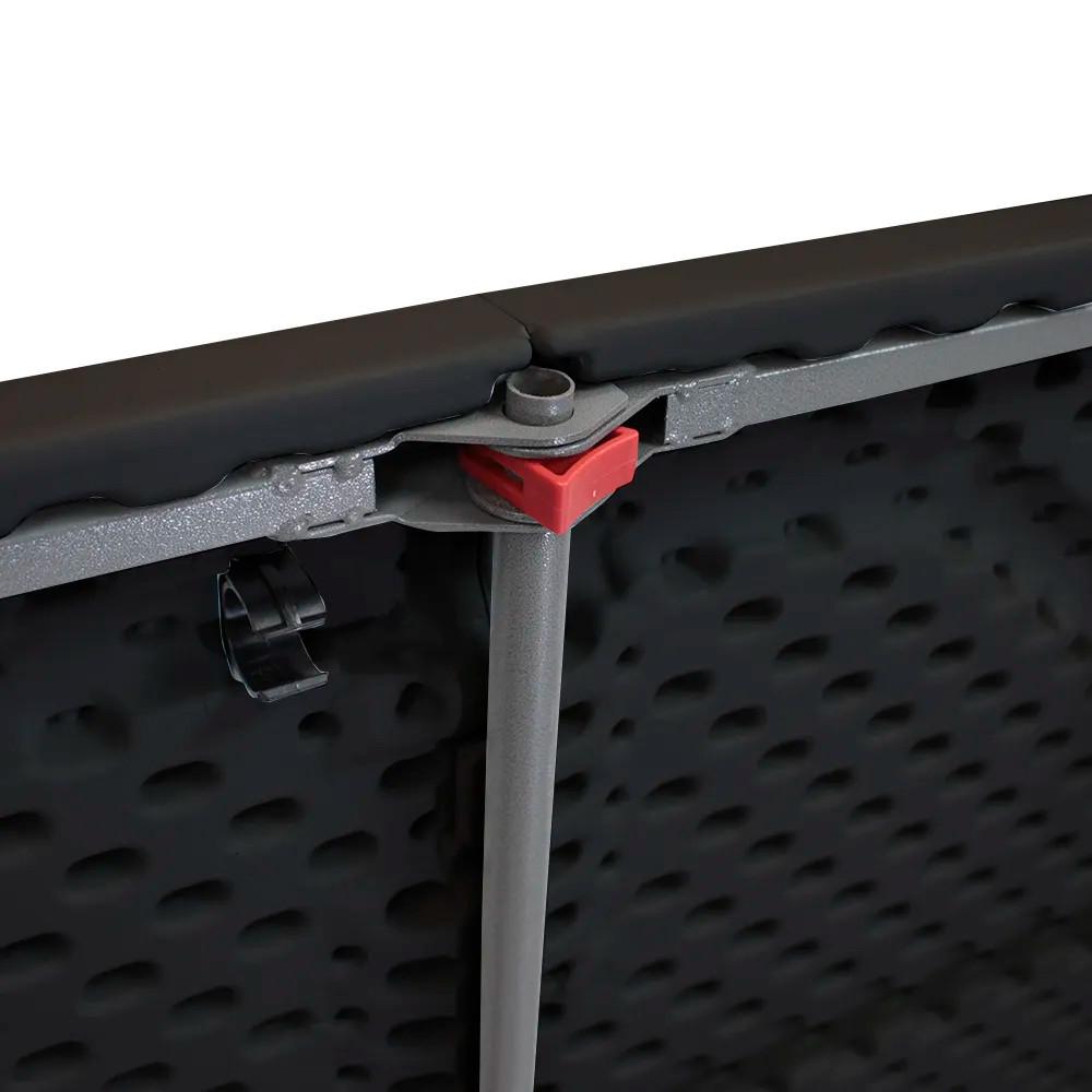 Mesa Dobrável Preta Super Robust 1.8m Nautika Fácil Transporte Camping Festa Pescaria Alça