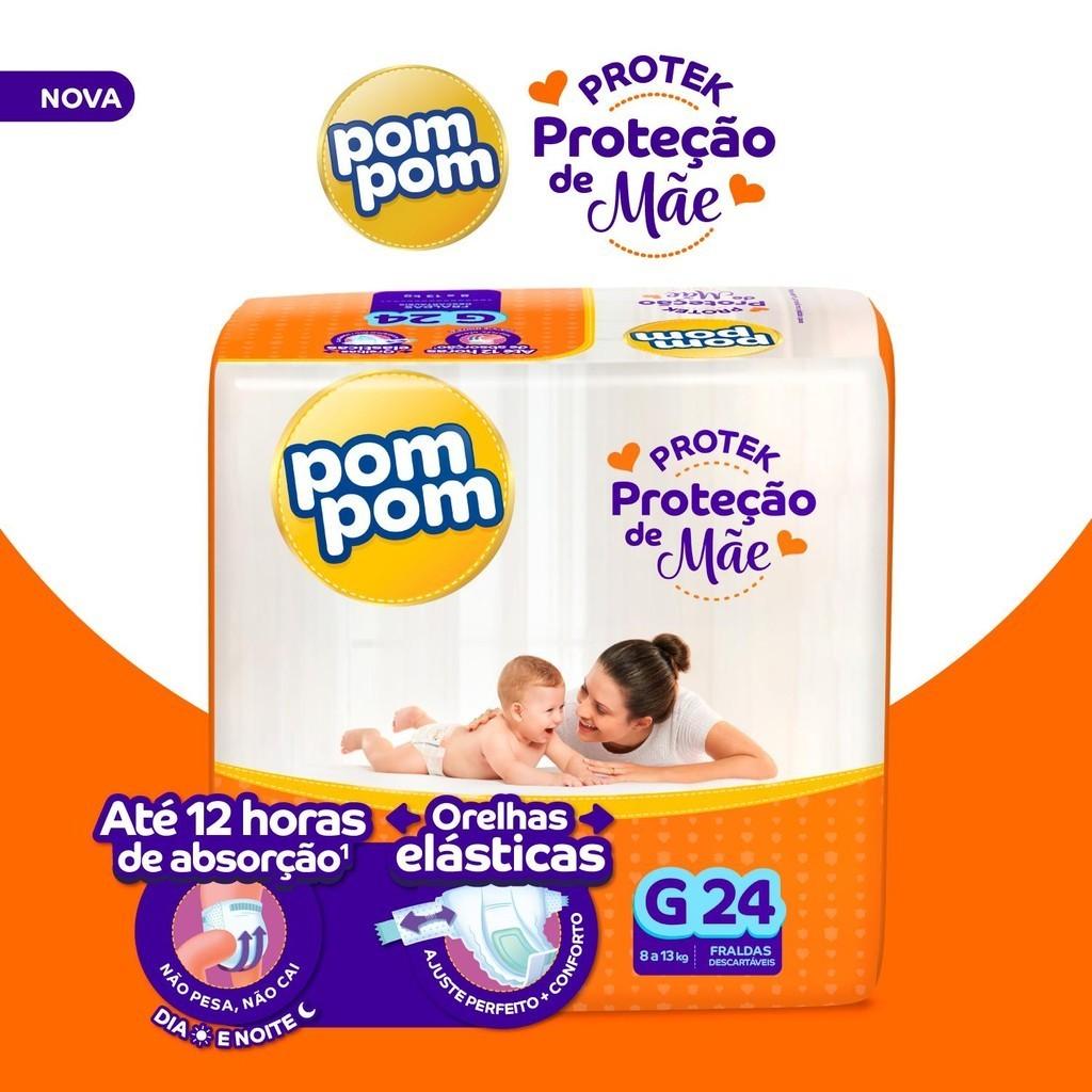 Fralda Pom Protek Proteção De Mãe Jumbo G Com 24un