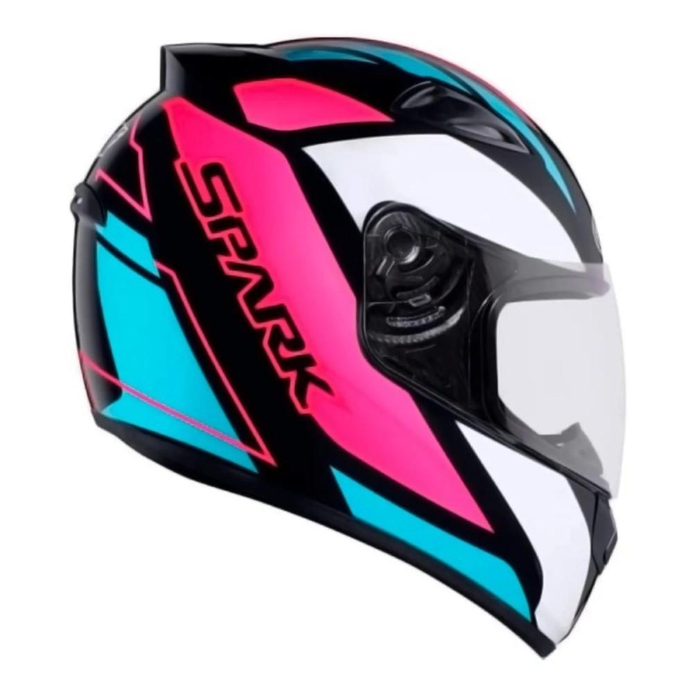 Capacete Ebf Spark Feminino Mixed Branco E Rosa Brilhante