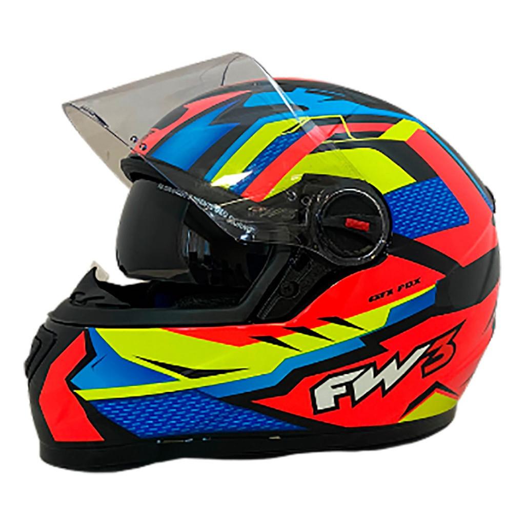 Capacete FW3 Moto Gtx Fox Laranja Tamanho 58