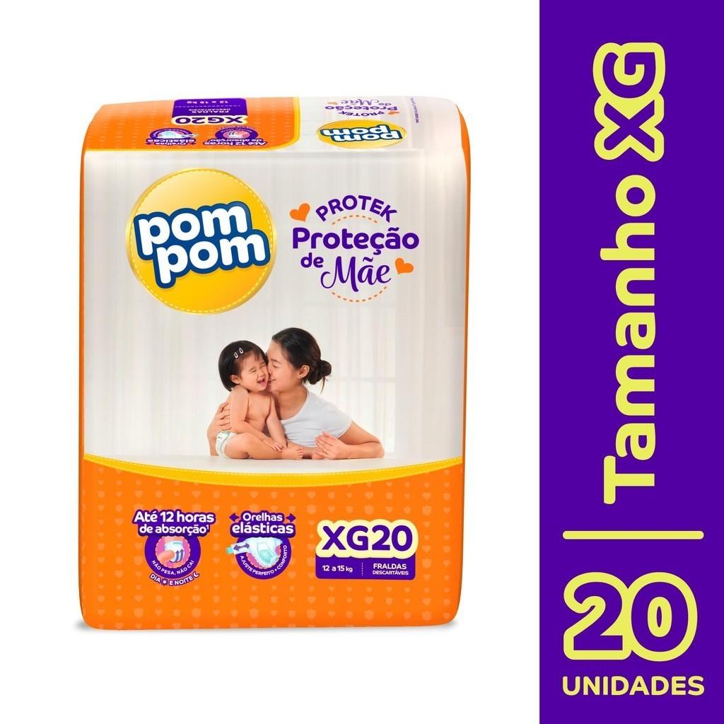 Fralda Pom Protek Proteção De Mãe Jumbo Xg Com 20un