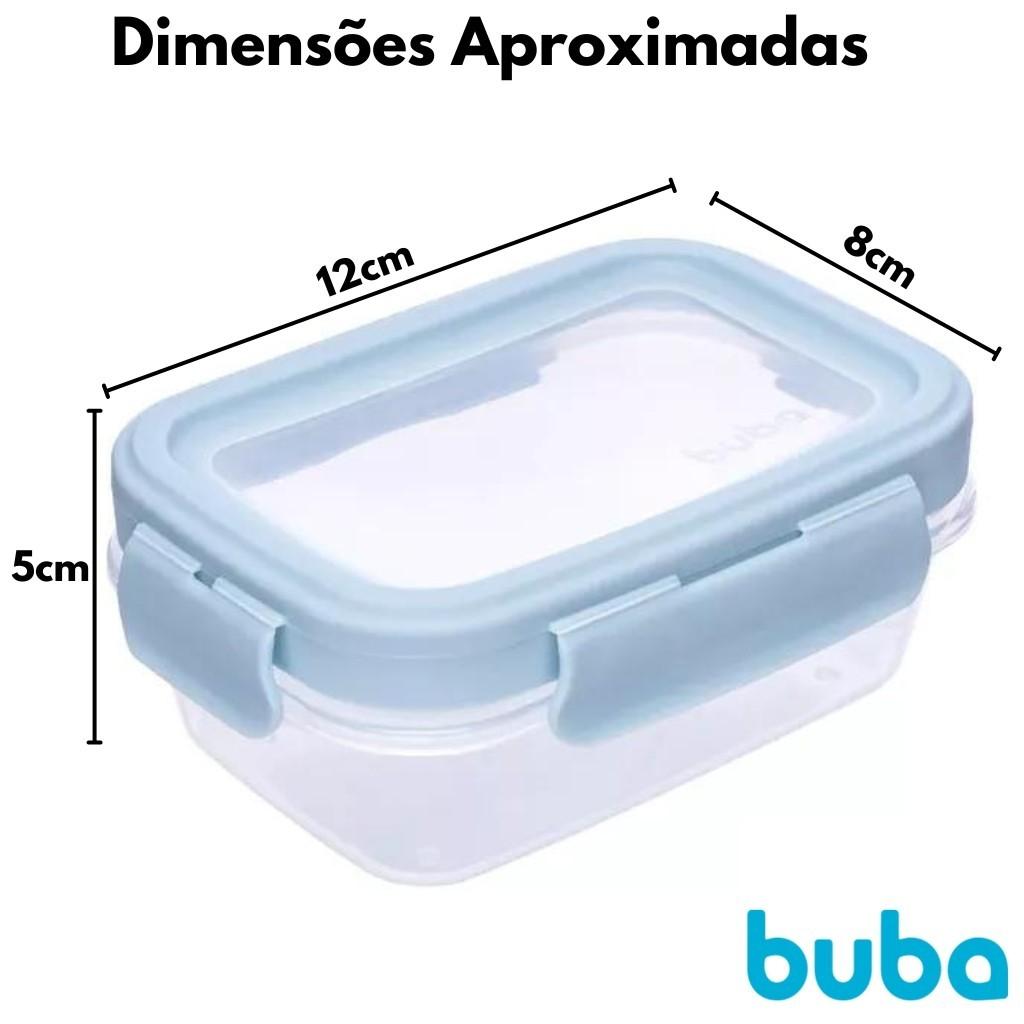 Kit 3 Potinhos Herméticos Azul 100ml Com Tampa E Trava 18057 - Buba