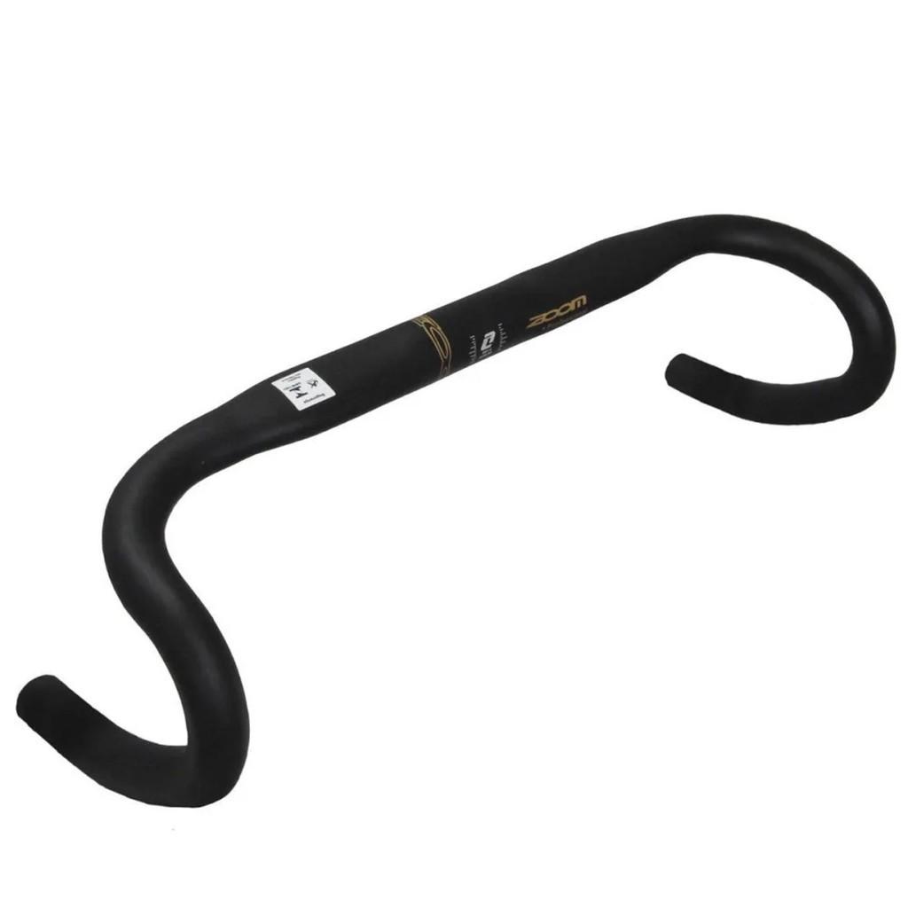 Guidão Speed Alumínio Compacto Ergonômico 31.8x420mm Preto Zoom Dr-210 Reach 80mm Drop 124mm Road Top