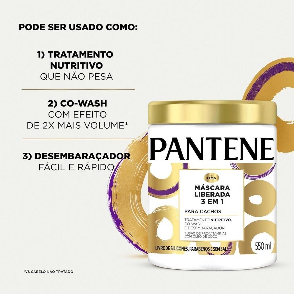 Máscara Pantene Liberada Para Cachos 3 Em 1 550ml