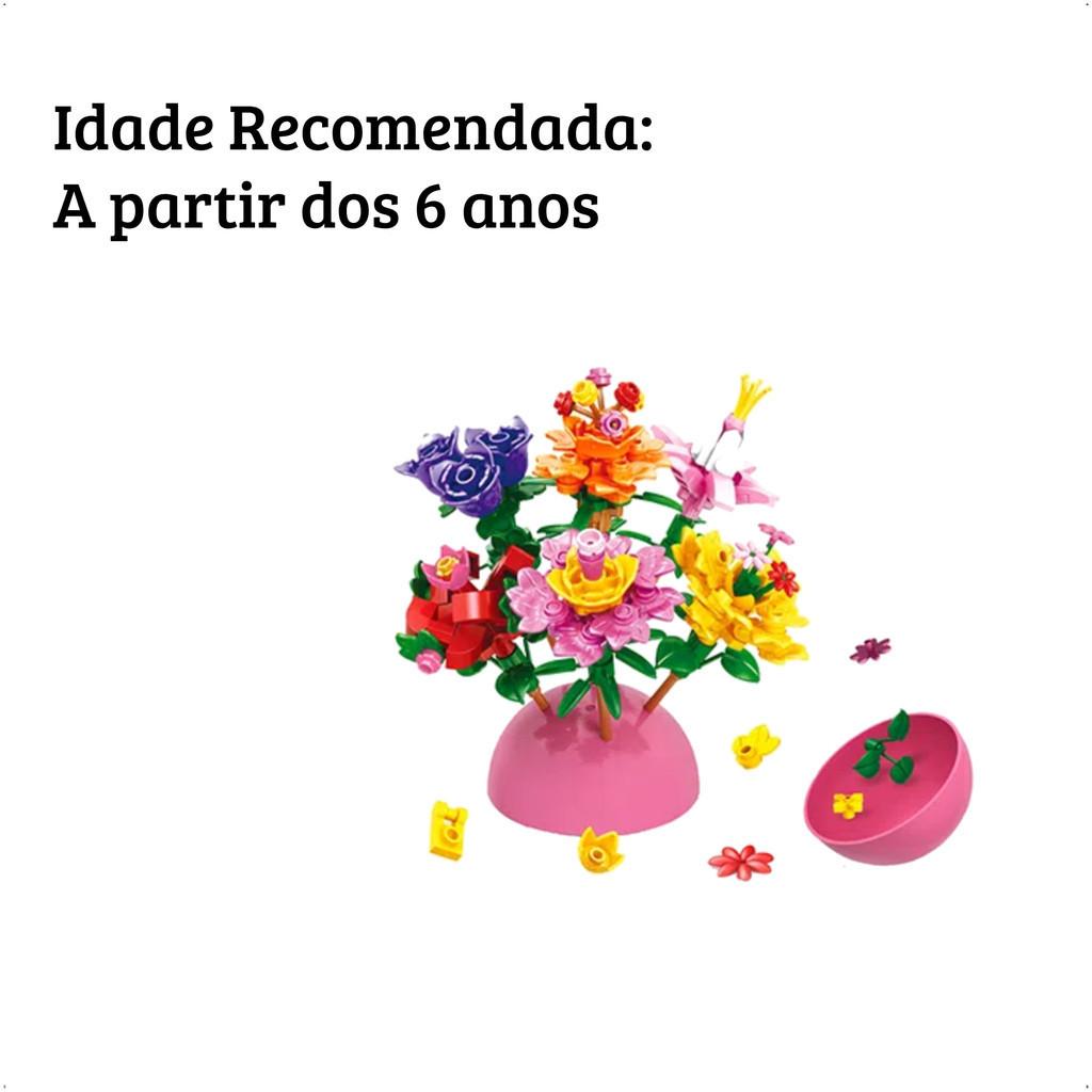 Brinquedo Infantil Unitário Sortido Blocos De Montar Mundo Encantado Buque De Flores Xalingo