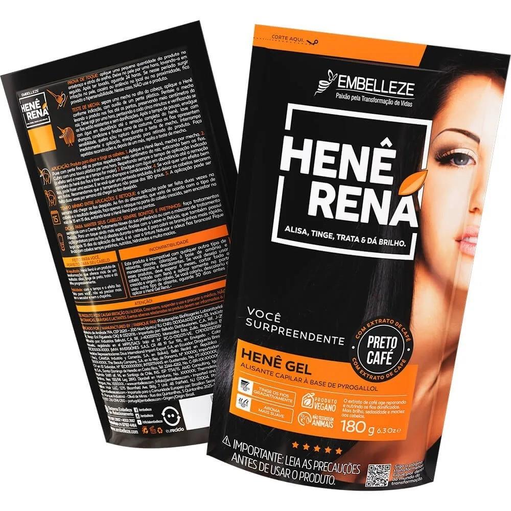 Alisante Henê Rená Preto Café Pouch Embelleze 180G
