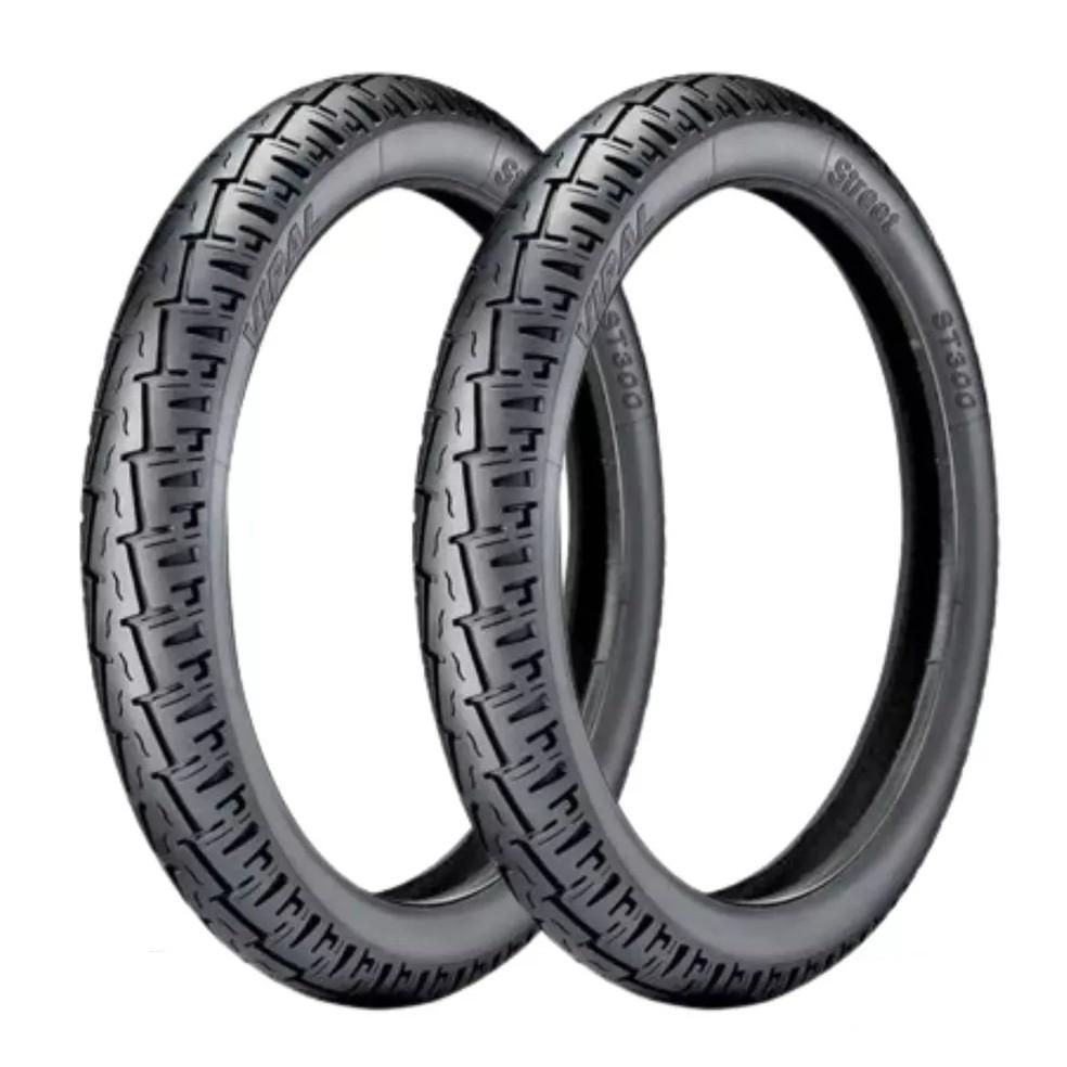 Par Pneu Moto Biz 100 125 Pop 100 110 Vipal 60/100-17 33L + 80/100-14 49L St300 Uso Com Camara